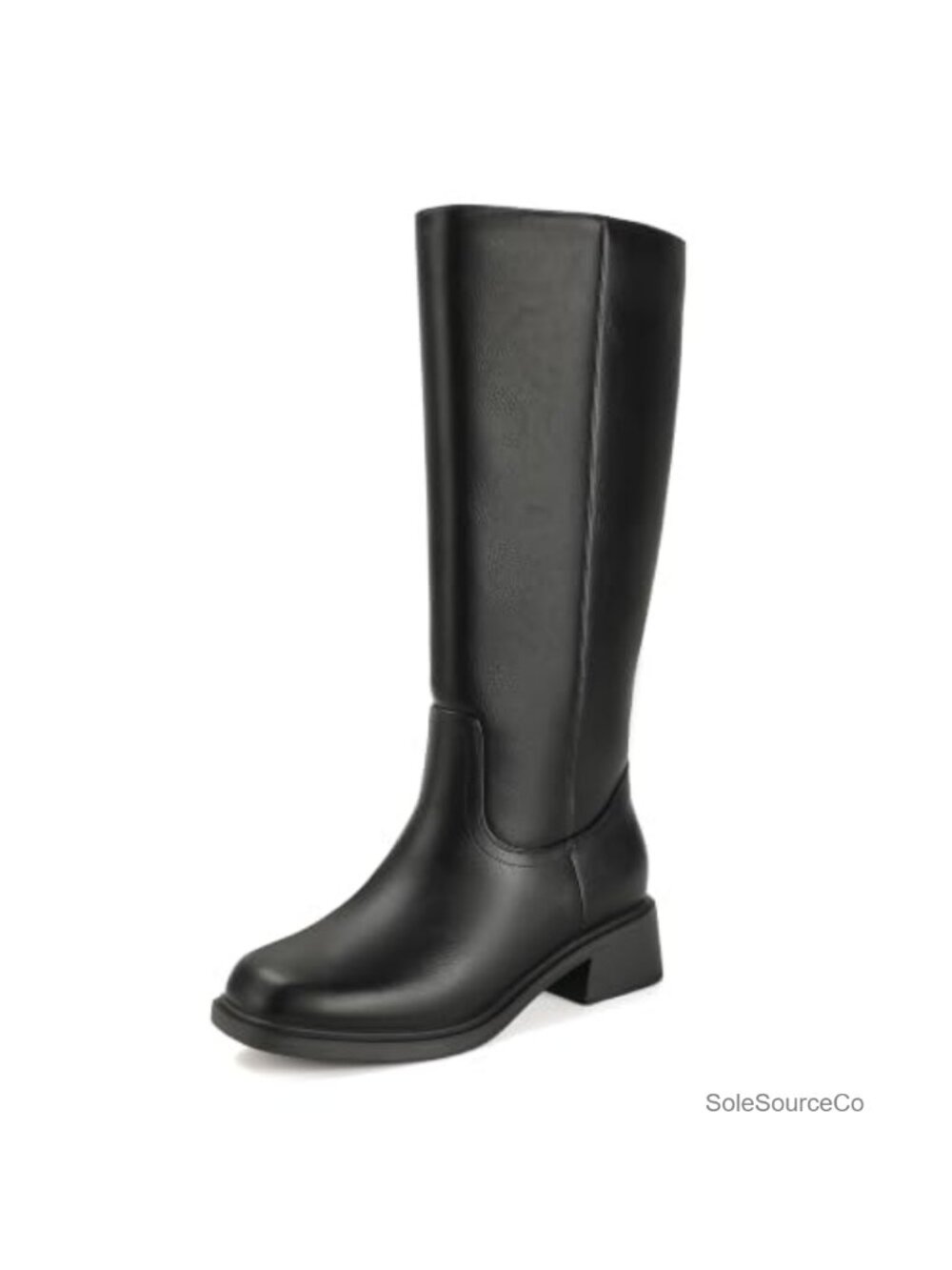 Womens Knee High Boots Square Toe Chunky Block Heel Long Boots Retro